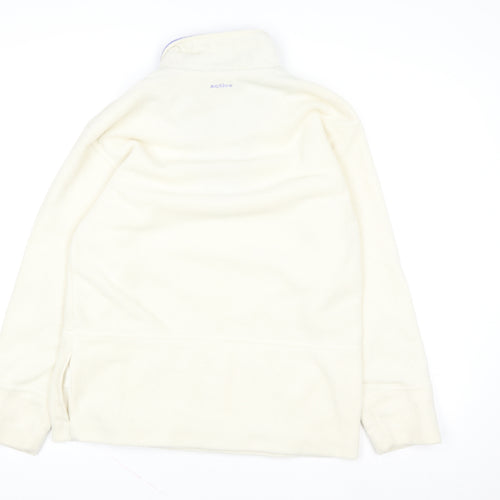 Active Women Ivory Fleece 1/2 Zip Pullover Sweatshirt Size 10-12