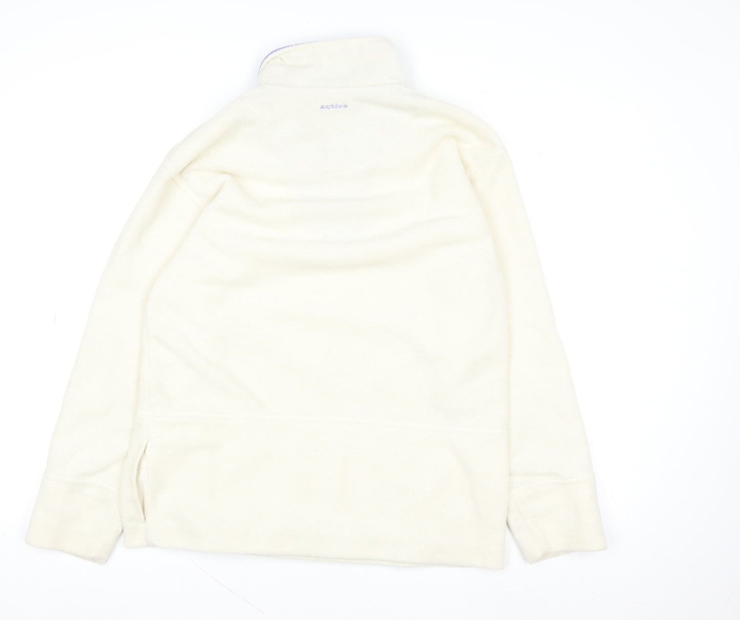 Active Women Ivory Fleece 1/2 Zip Pullover Sweatshirt Size 10-12