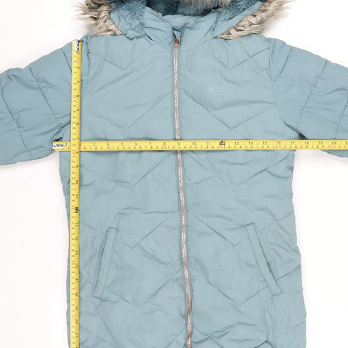 Mountain Warehouse Girls Blue Hooded Puffer Coat 11-12 Years Isotherm Warmth