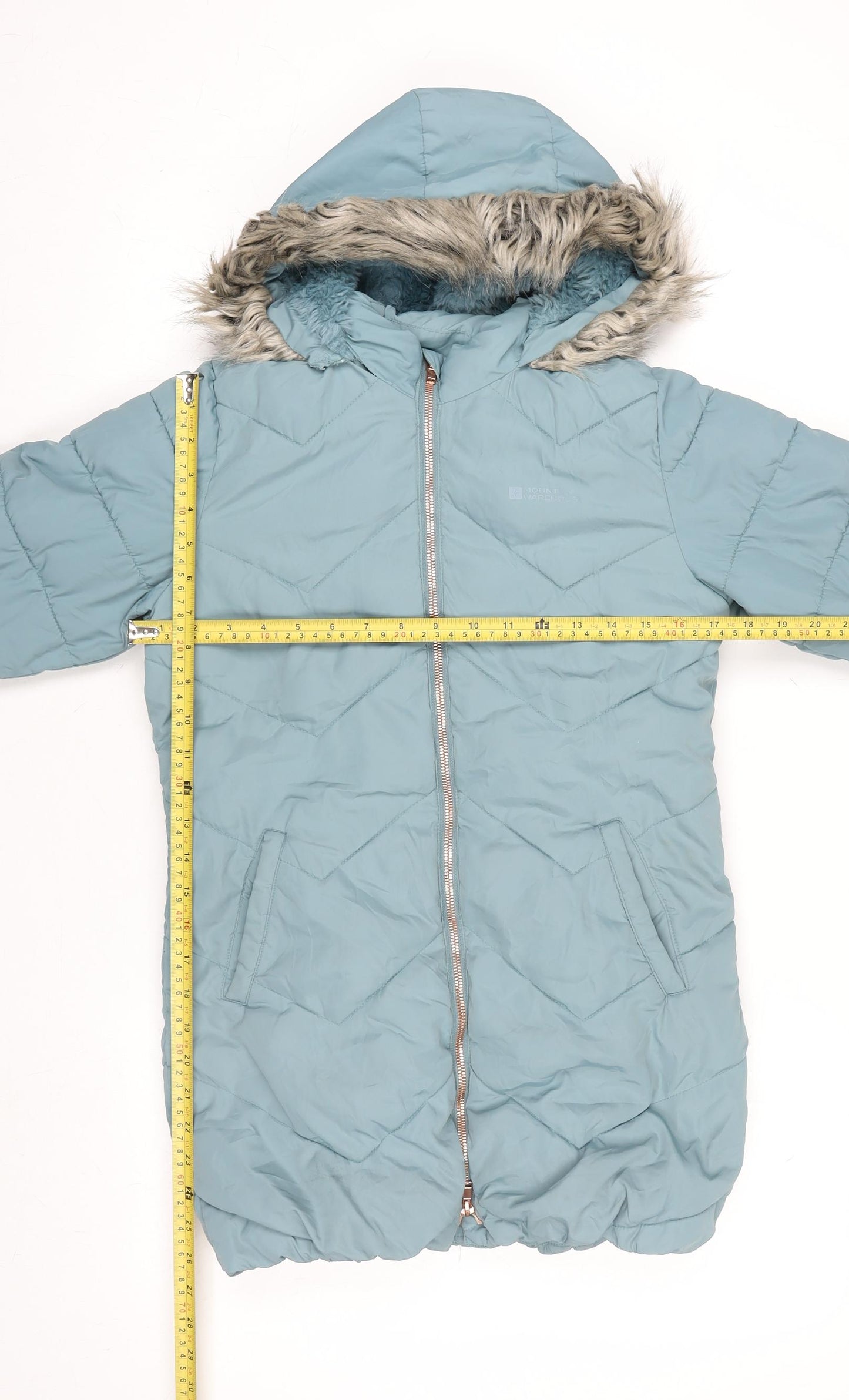 Mountain Warehouse Girls Blue Hooded Puffer Coat 11-12 Years Isotherm Warmth