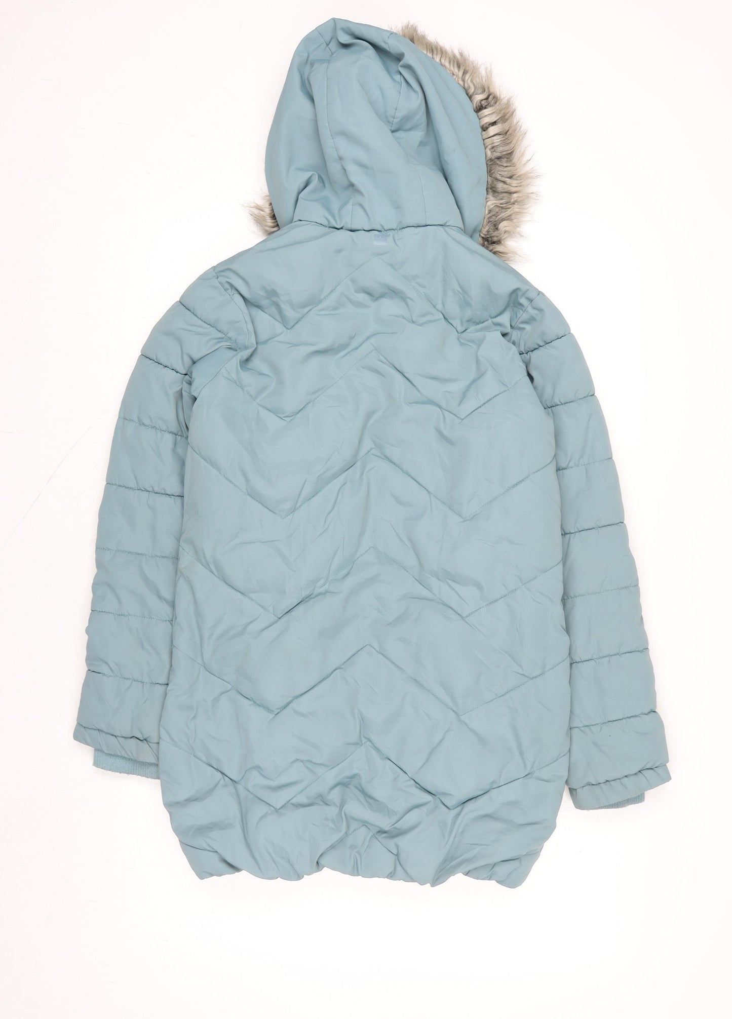 Mountain Warehouse Girls Blue Hooded Puffer Coat 11-12 Years Isotherm Warmth
