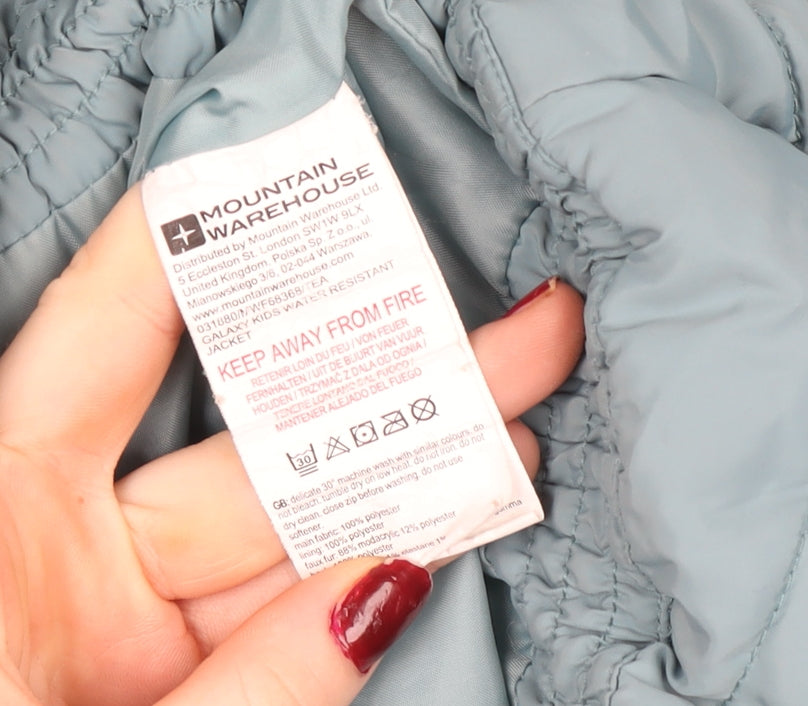 Mountain Warehouse Girls Blue Hooded Puffer Coat 11-12 Years Isotherm Warmth