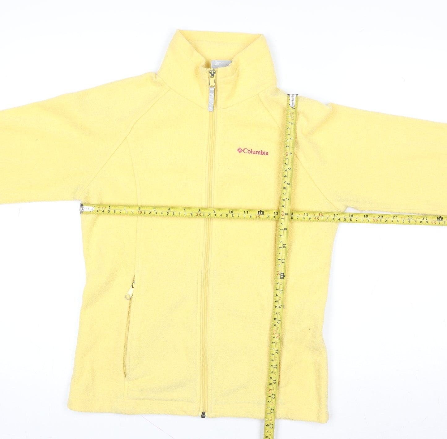 Columbia Teens Yellow Fleece Full Zip Sweatshirt 14 Regular