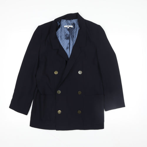 Marks and Spencer Women Blue Double-Breasted Blazer Size 6