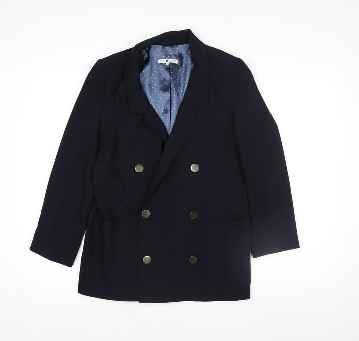Marks and Spencer Women Blue Double-Breasted Blazer Size 6