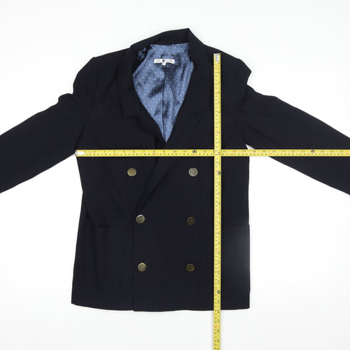 Marks and Spencer Women Blue Double-Breasted Blazer Size 6