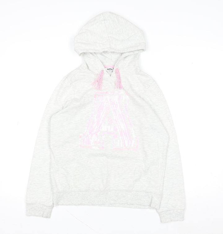 Tammy Girls Grey Hoodie 14-15 Years Pullover Fringe Glitter 'A' Design