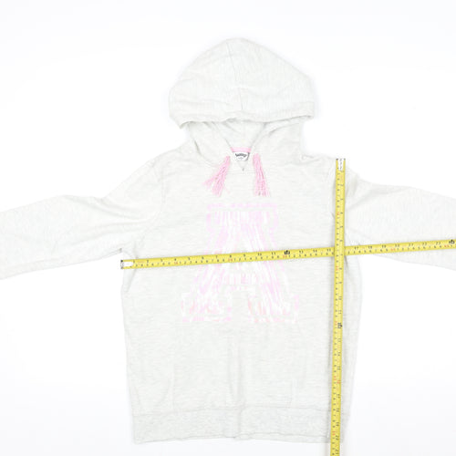 Tammy Girls Grey Hoodie 14-15 Years Pullover Fringe Glitter 'A' Design