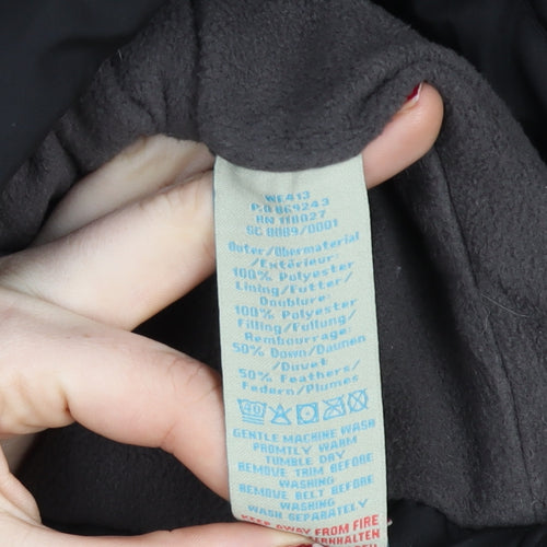 Boden Women Black Long Puffer Coat L Belted Quilted Winter Jacket