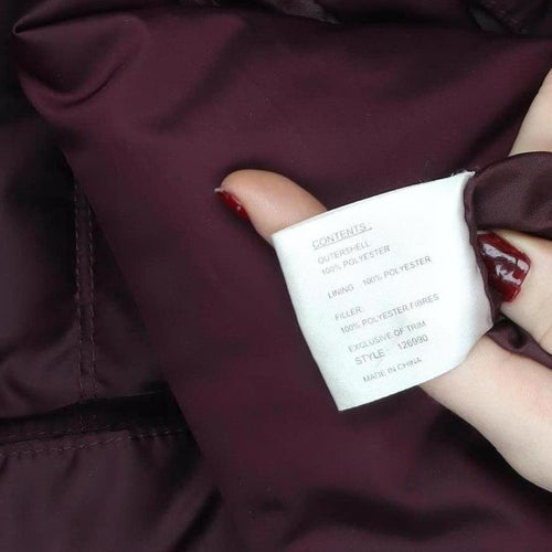 Centigrade Women's Red Long Puffer Coat L Hooded Faux Fur Trim