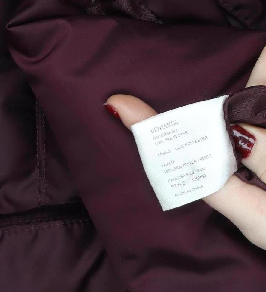 Centigrade Women's Red Long Puffer Coat L Hooded Faux Fur Trim