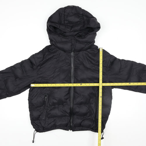 4F Women's Black Hooded Puffer Jacket Size M Winter Coat