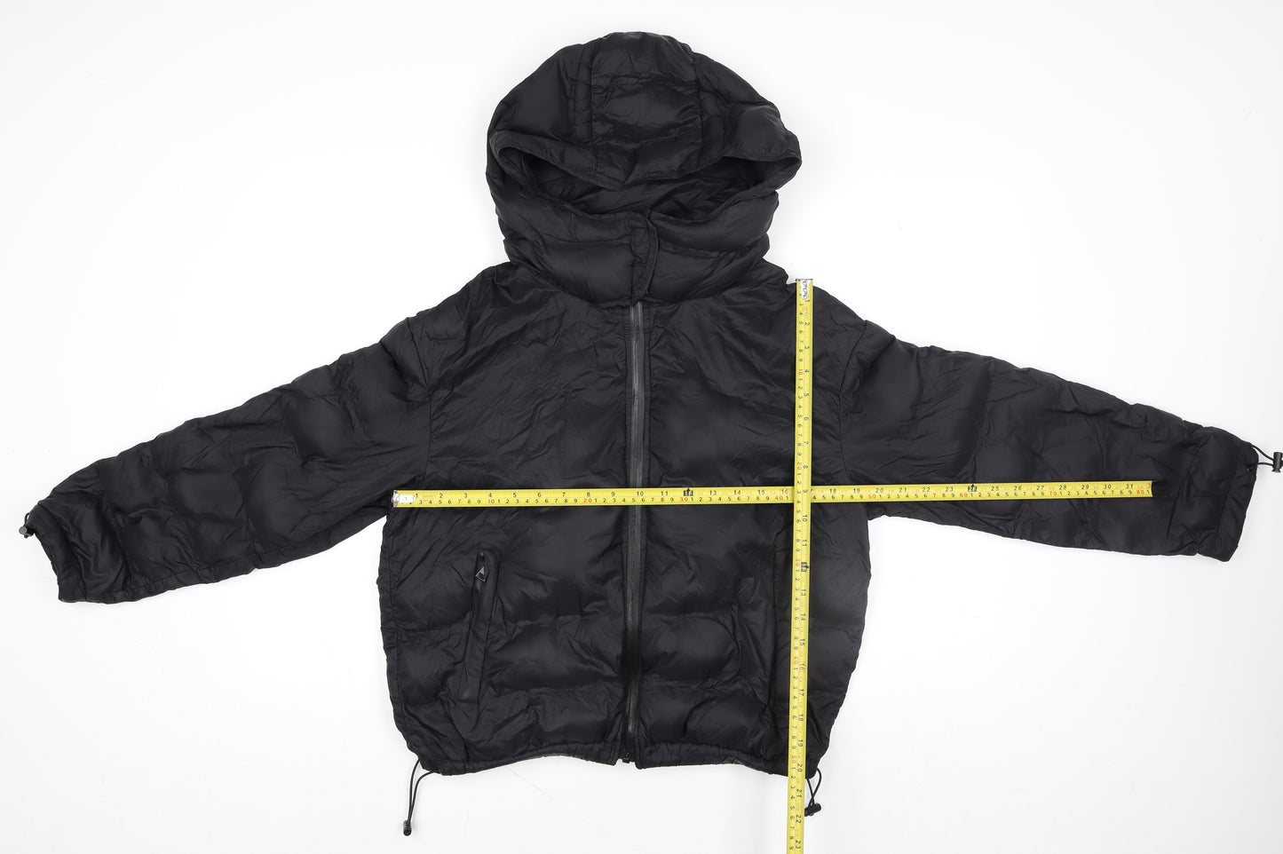4F Women's Black Hooded Puffer Jacket Size M Winter Coat