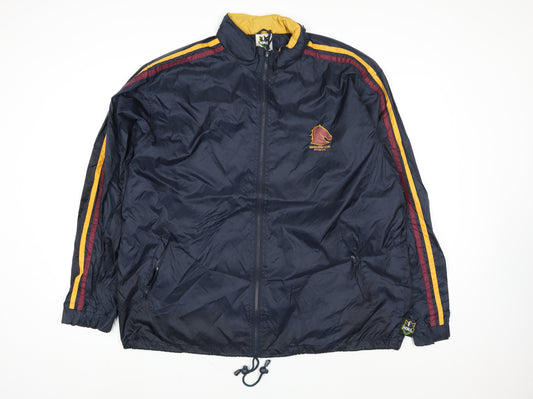 NRL Men’s Blue 2XL Windbreaker Jacket with Logo and Zip Pockets