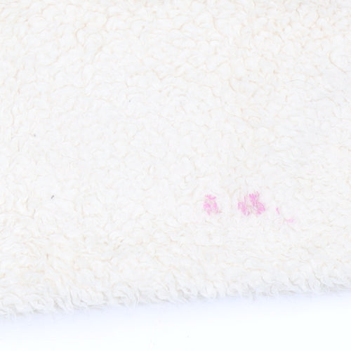 Next Girls Ivory Fleece Hooded Zip Jacket 8 Years Polyester Autumn Winter