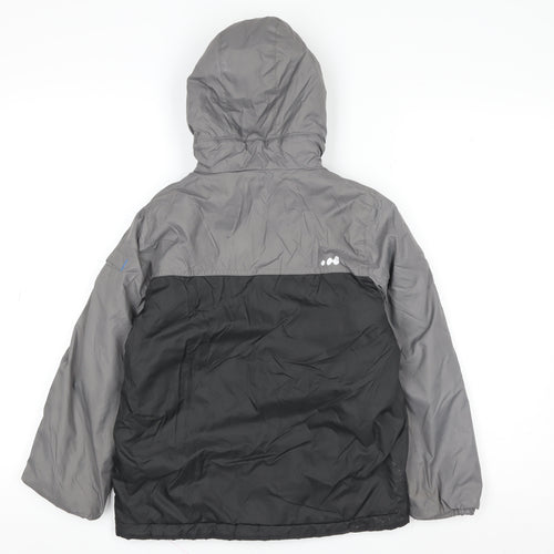Decathlon Boys Grey Hooded Puffer Jacket Size 6 Years Winter Ski Coat