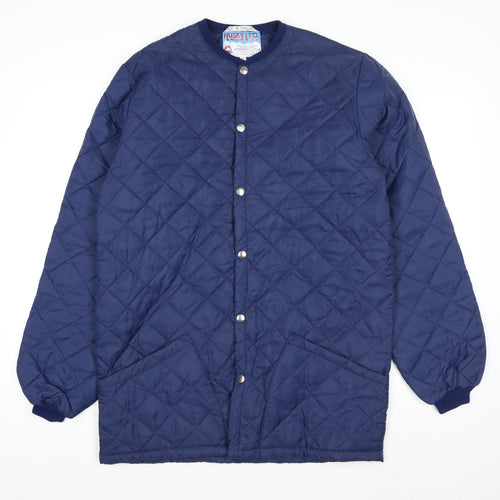 Husky Ltd Men's Blue Quilted Nylon Mid-Length Jacket Size 38