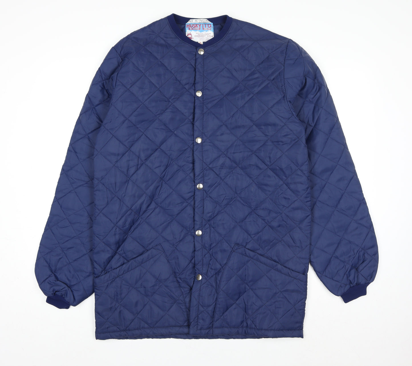 Husky Ltd Men's Blue Quilted Nylon Mid-Length Jacket Size 38