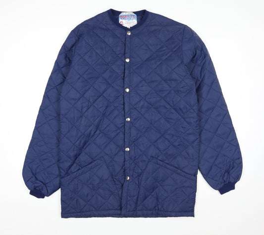 Husky Ltd Men's Blue Quilted Nylon Mid-Length Jacket Size 38