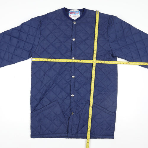Husky Ltd Men's Blue Quilted Nylon Mid-Length Jacket Size 38