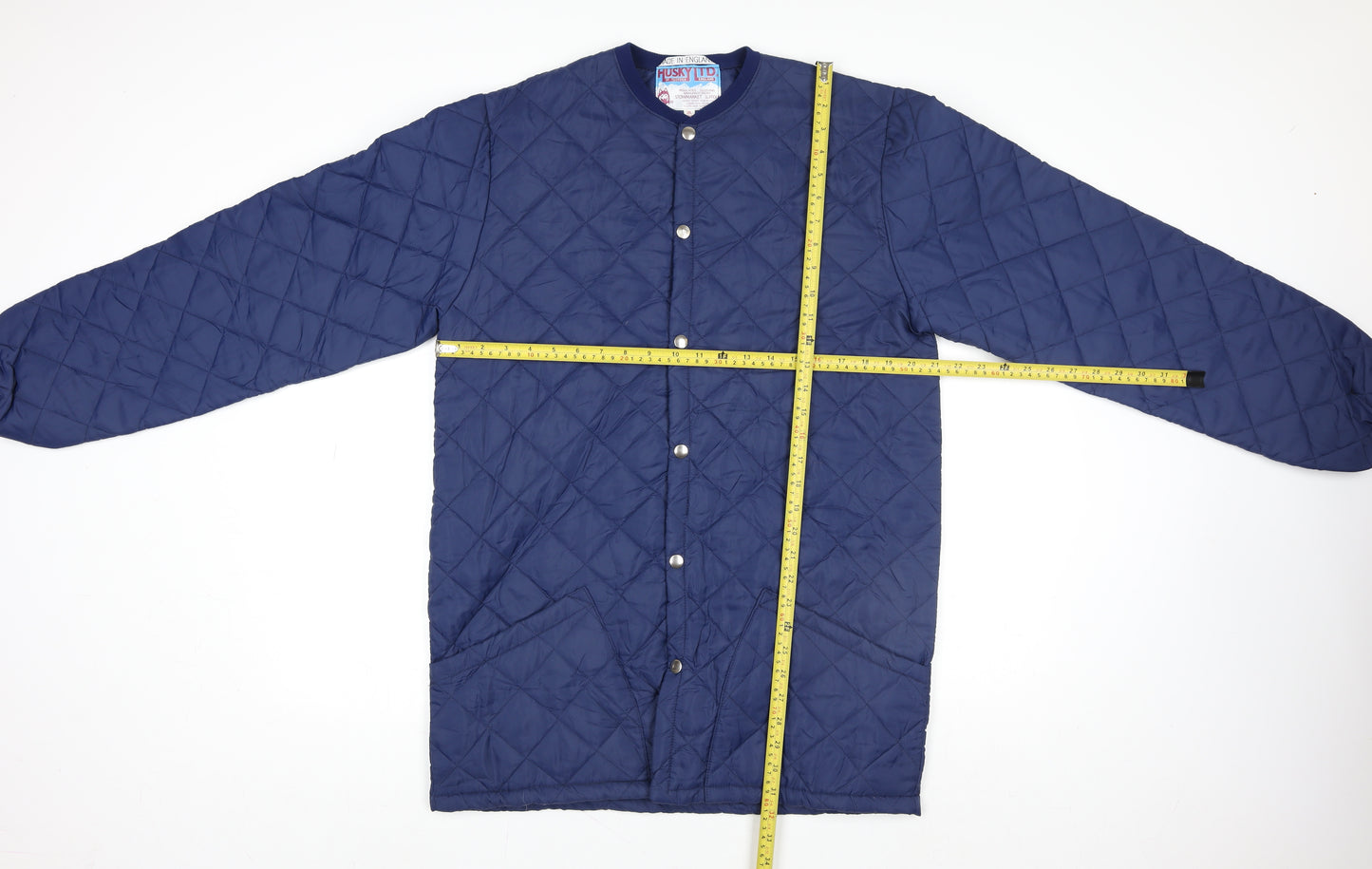 Husky Ltd Men's Blue Quilted Nylon Mid-Length Jacket Size 38