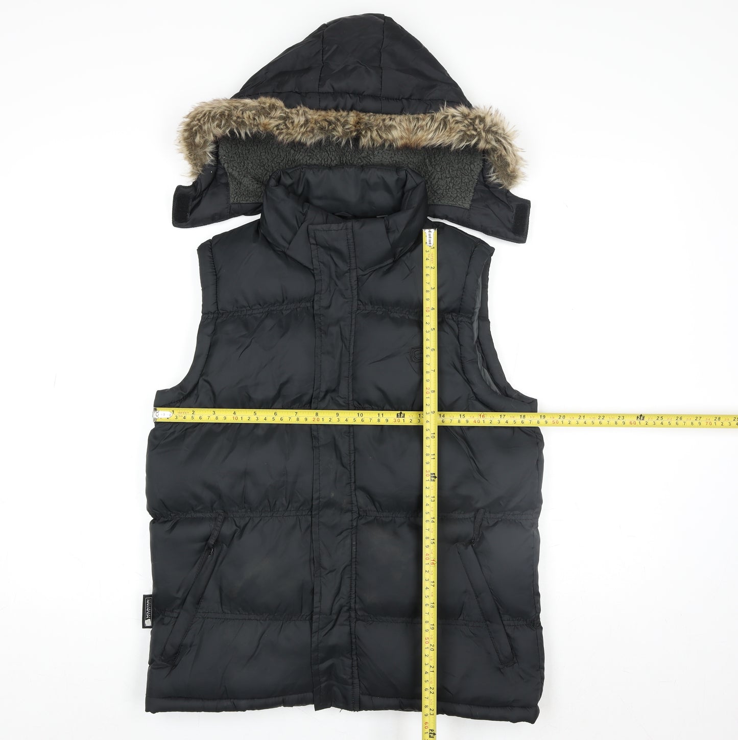 Mountain Essentials Girls Black Puffer Gilet Hooded 13 Years Nylon