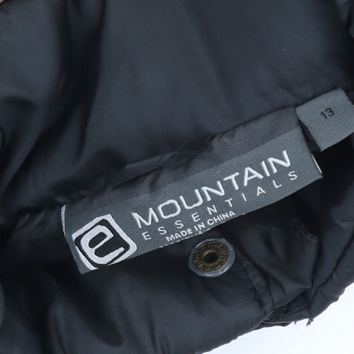 Mountain Essentials Girls Black Puffer Gilet Hooded 13 Years Nylon