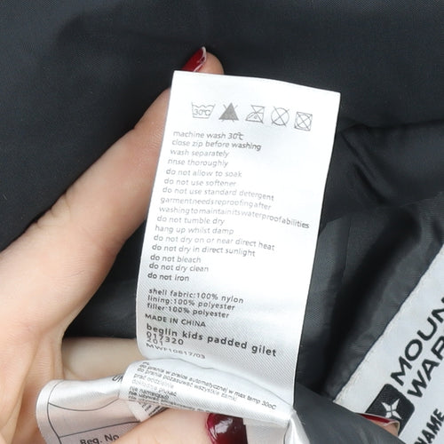 Mountain Essentials Girls Black Puffer Gilet Hooded 13 Years Nylon