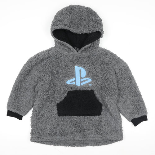 Primark Boys Grey PlayStation Hoodie XS Fleece Pullover