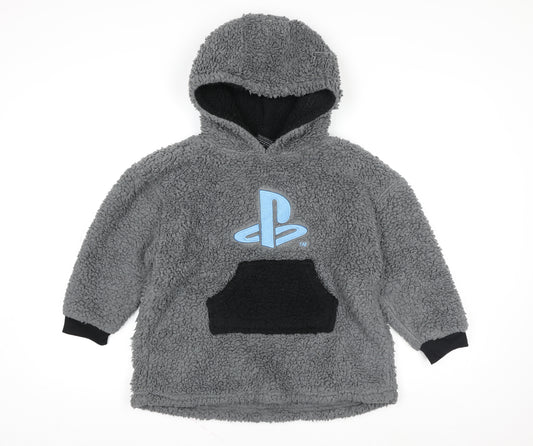 Primark Boys Grey PlayStation Hoodie XS Fleece Pullover