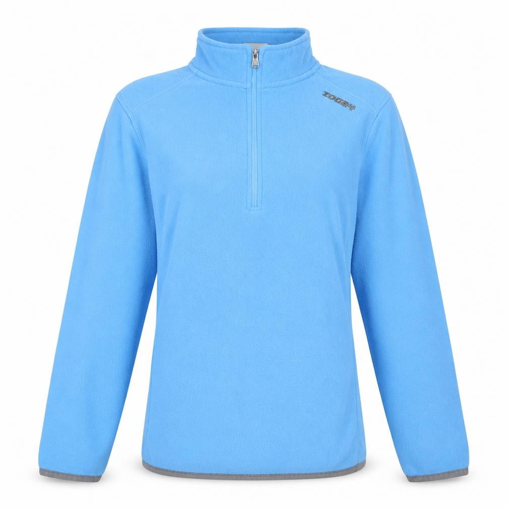 Front view of TOG24 Women’s Blue 1/2 Zip Pullover Fleece Sweatshirt, size UK 10-12