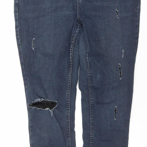 Denim Co Women’s Blue Distressed Skinny Jeans Size 16