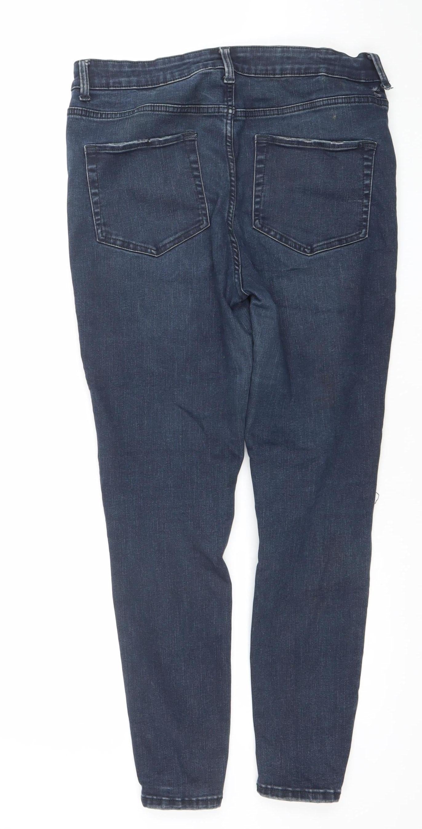 Denim Co Women’s Blue Distressed Skinny Jeans Size 16