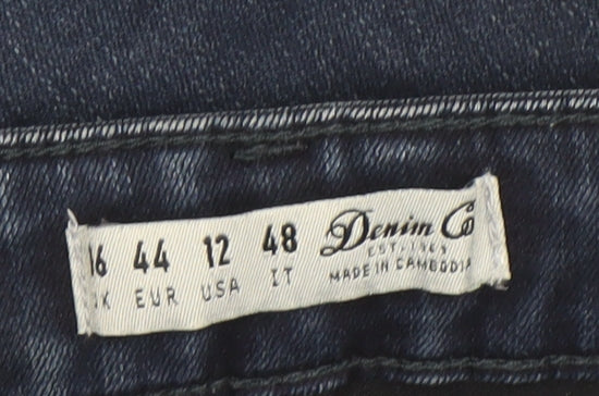 Denim Co Women’s Blue Distressed Skinny Jeans Size 16