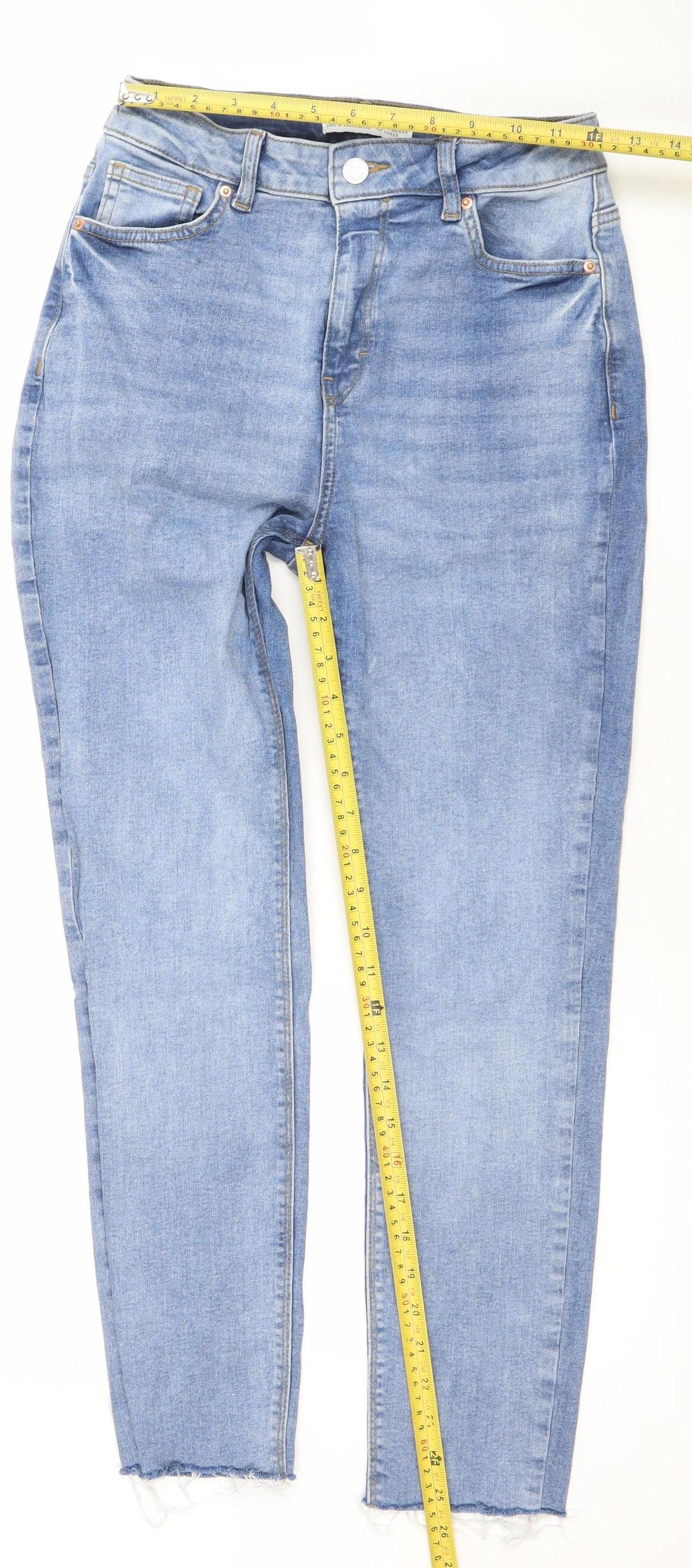 Primark Women's Blue Slim Fit Ankle Jeans Size 10 Stretch Denim