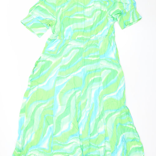 Gallery Womens Green Tie Dye Maxi Dress Size 16 3/4 Sleeve