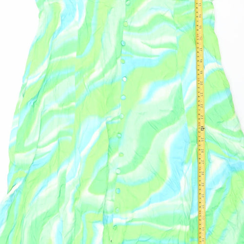 Gallery Womens Green Tie Dye Maxi Dress Size 16 3/4 Sleeve