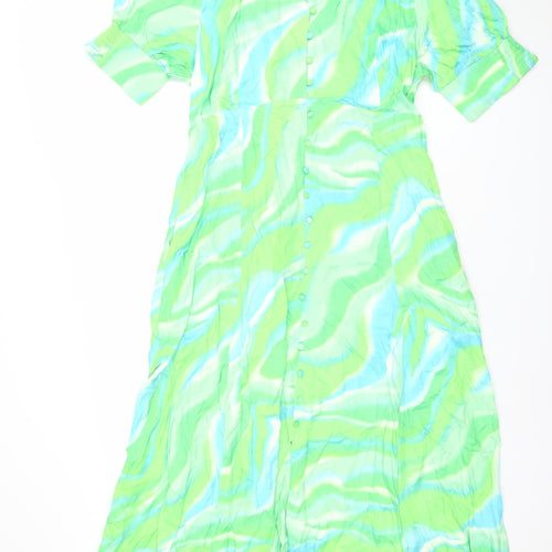 Gallery Womens Green Tie Dye Maxi Dress Size 16 3/4 Sleeve