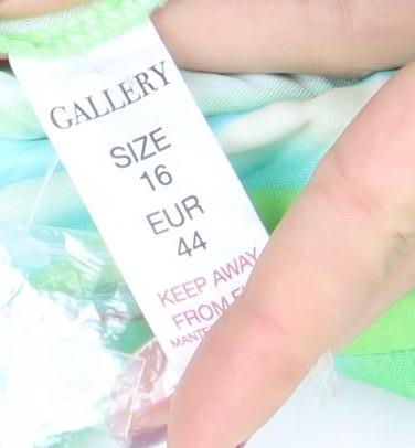 Gallery Womens Green Tie Dye Maxi Dress Size 16 3/4 Sleeve