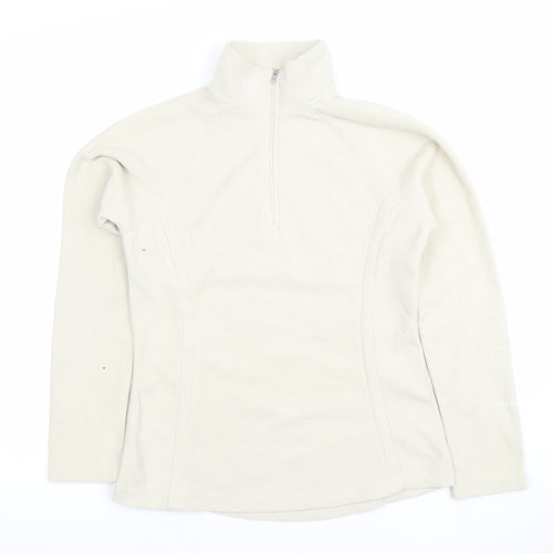 Petrolskin Women Beige 1/4 Zip Fleece Pullover Sweatshirt Size 8