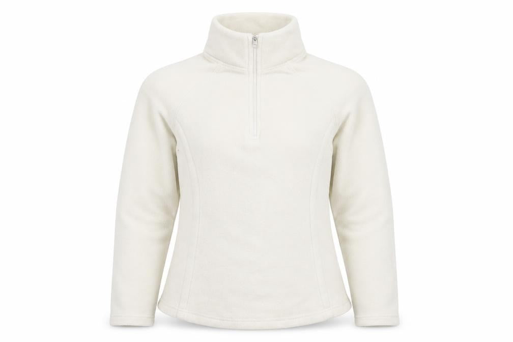 Petrolskin Women Beige 1/4 Zip Fleece Pullover Sweatshirt Size 8