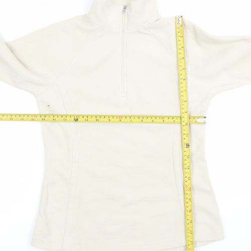 Petrolskin Women Beige 1/4 Zip Fleece Pullover Sweatshirt Size 8