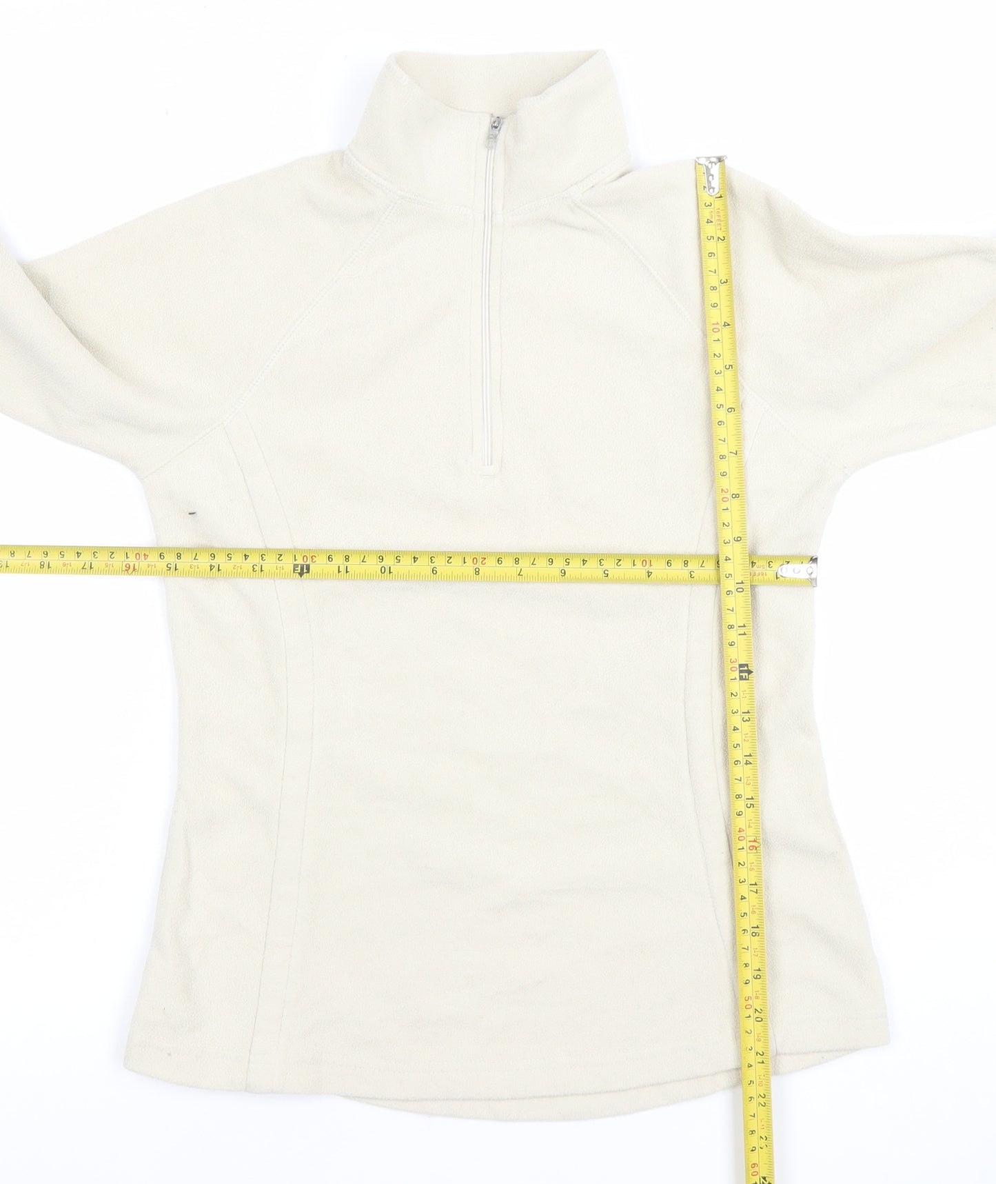 Petrolskin Women Beige 1/4 Zip Fleece Pullover Sweatshirt Size 8