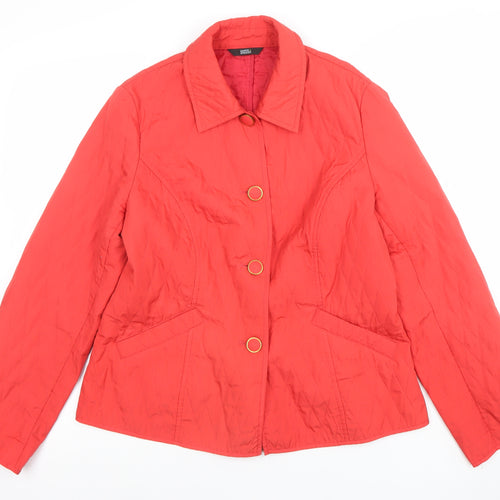 Marks and Spencer Womens Red Quilted Mid-Length Jacket UK 12