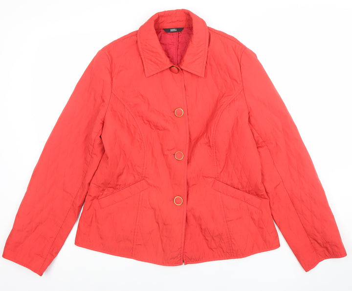 Marks and Spencer Womens Red Quilted Mid-Length Jacket UK 12