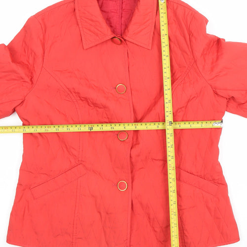 Marks and Spencer Womens Red Quilted Mid-Length Jacket UK 12