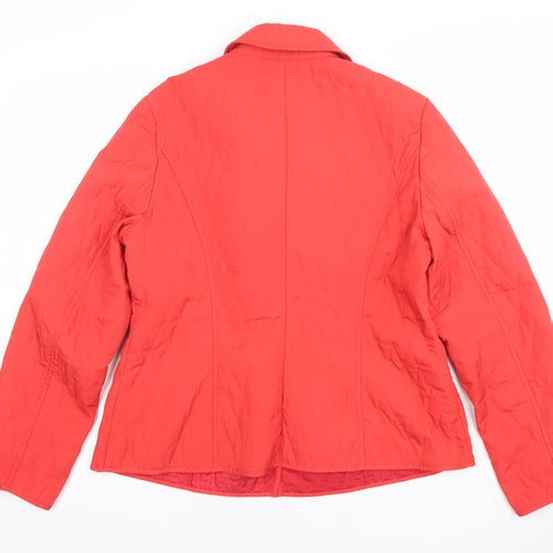 Marks and Spencer Womens Red Quilted Mid-Length Jacket UK 12