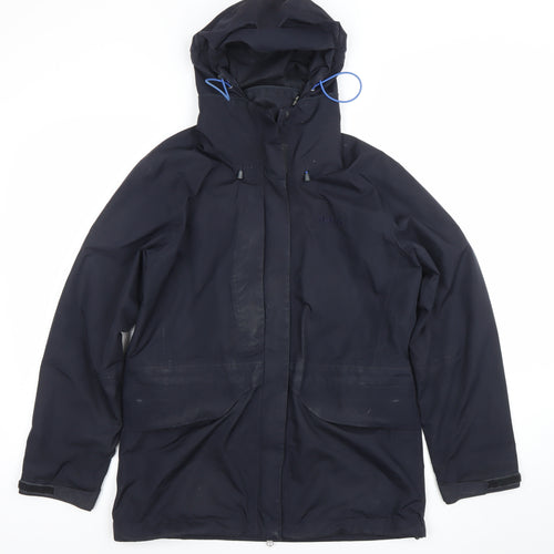 Rohan Womens Blue Cloudcover Waterproof Hooded Long Jacket Size S