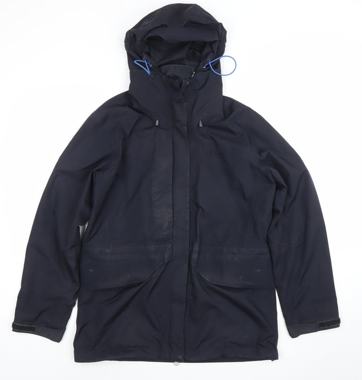Rohan Womens Blue Cloudcover Waterproof Hooded Long Jacket Size S