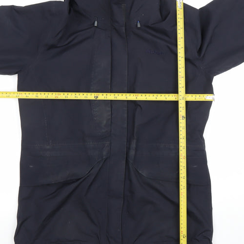 Rohan Womens Blue Cloudcover Waterproof Hooded Long Jacket Size S